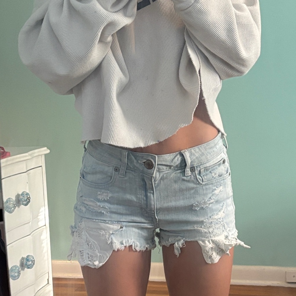 American Eagle Outfitters Light Blue Jean Shorts